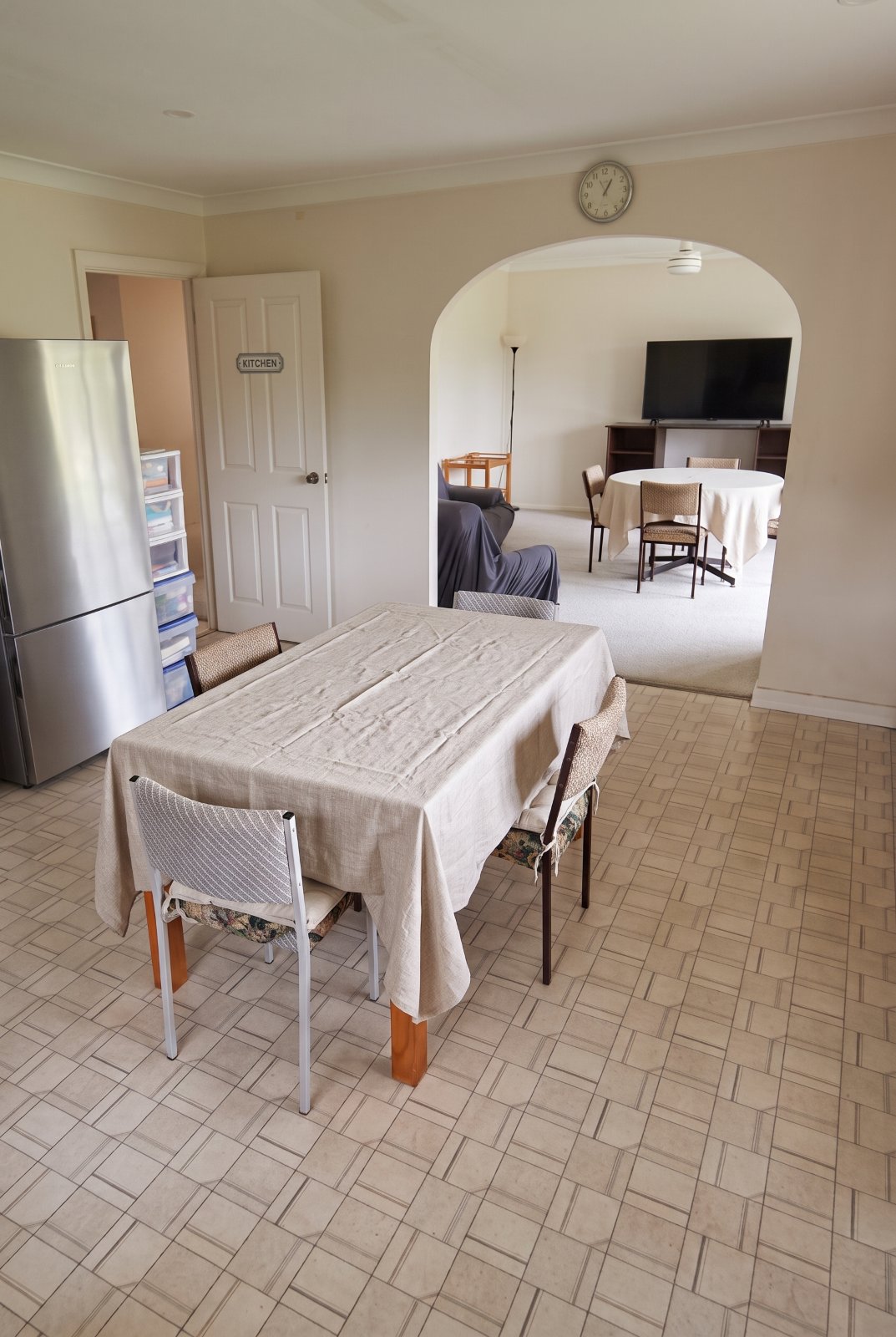 Shared kitchen and living area