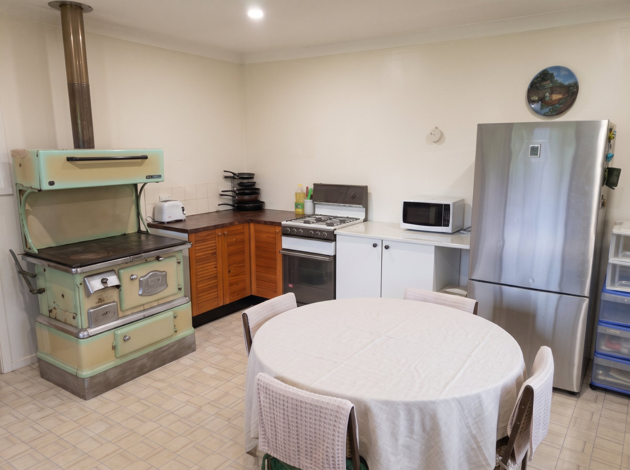 Shared kitchen and dining area